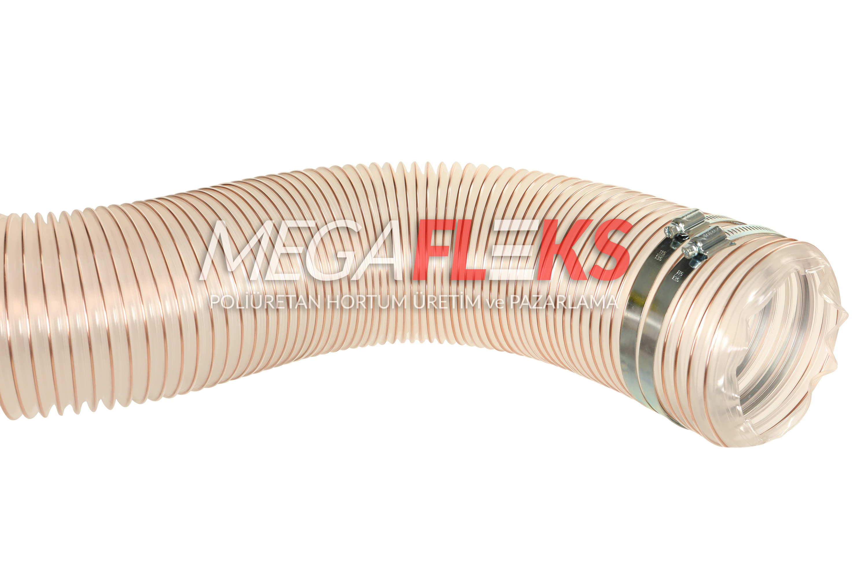 şeffaf çelik telli poliüretan hortum