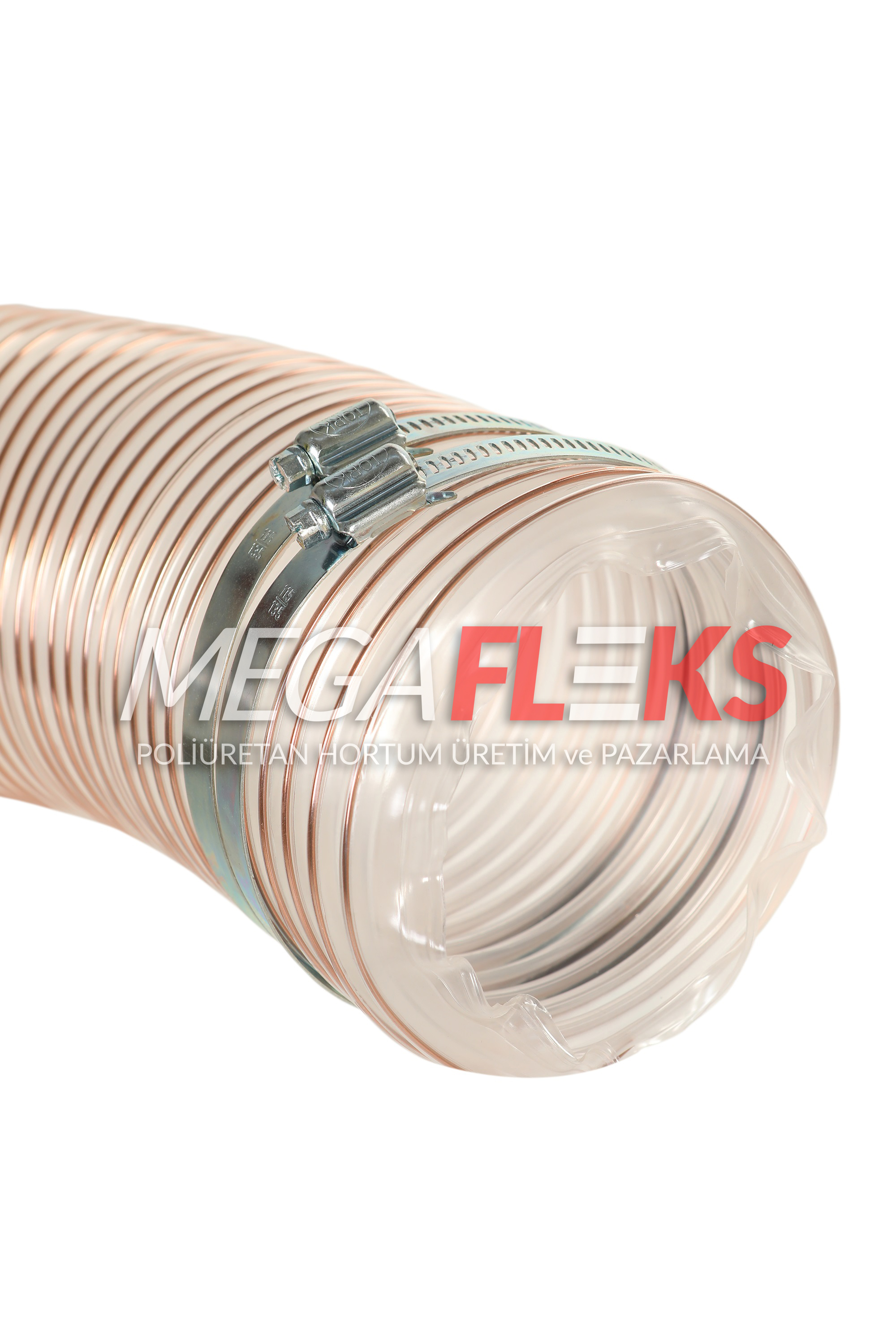 şeffaf çelik telli poliüretan hortum