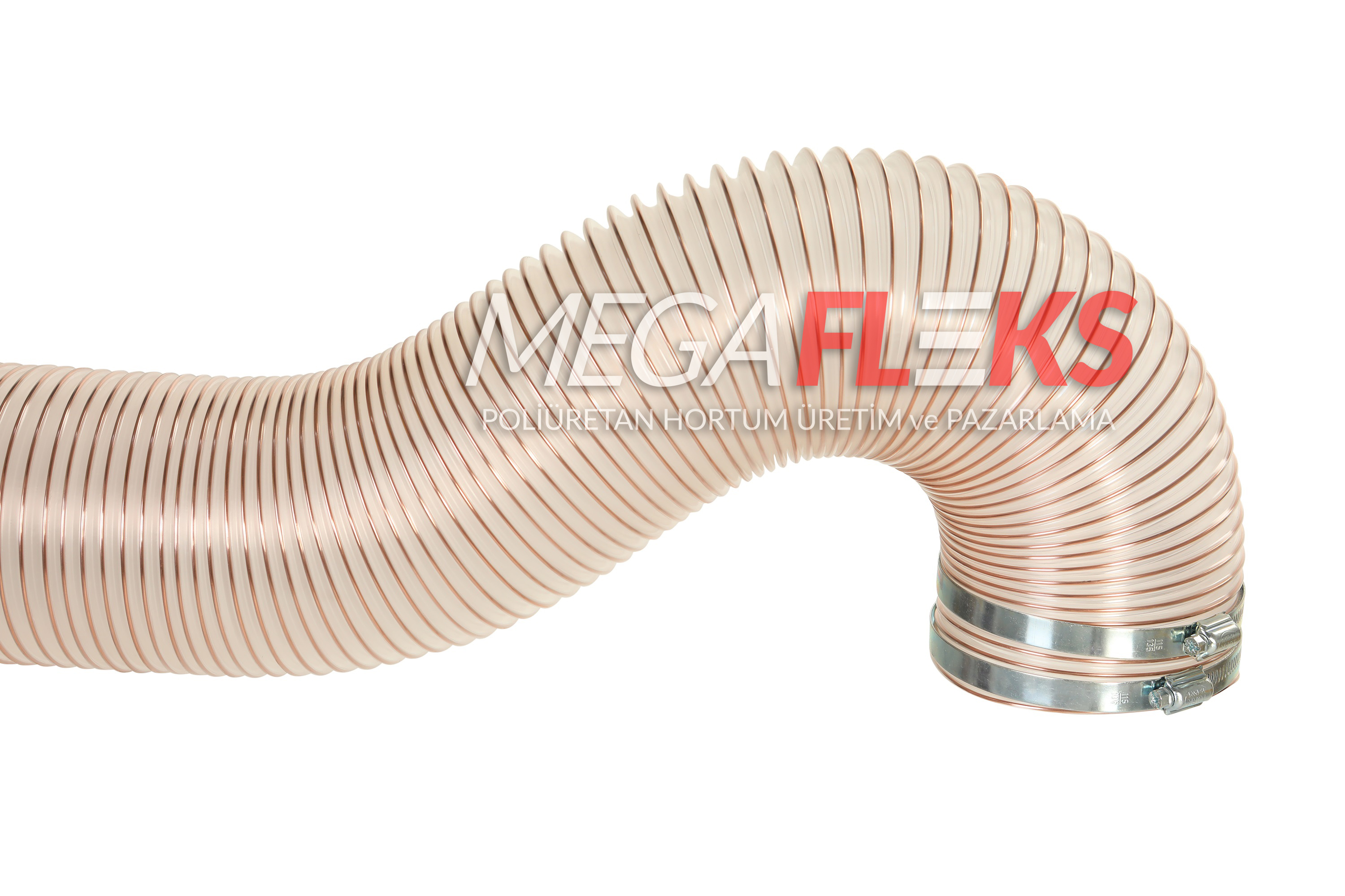 şeffaf çelik telli poliüretan hortum